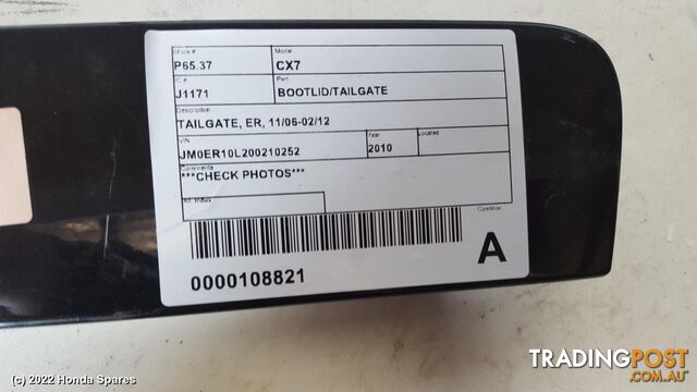 2010 MAZDA - CX7 Bootlid/Tailgate