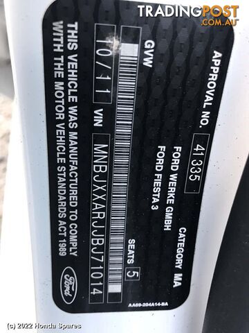 Door/Boot/Gate Lock 2011 FORD FIESTA