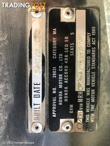 2008 HONDA - ACCORD Radio/Cd/Dvd/Sat/Tv