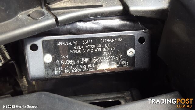 2006 HONDA - CIVIC Right Front Hub Assembly