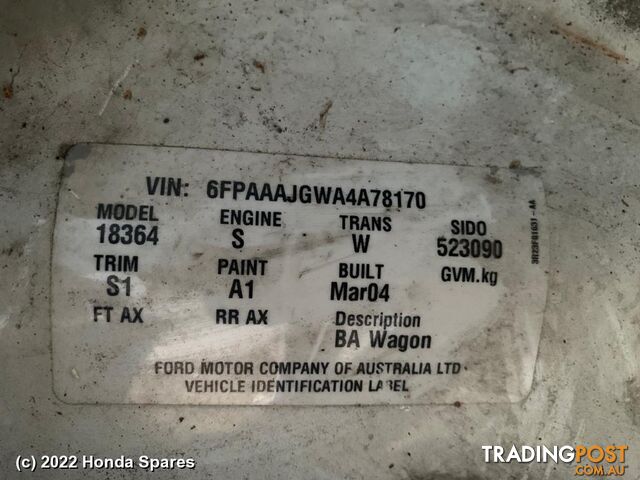 2004 FORD - FALCON R/Bar Bracket/Reinfo - photo 3 of 15