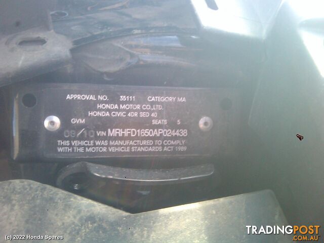 2010 HONDA - CIVIC Wheel Standard/Steel - photo 3 of 8