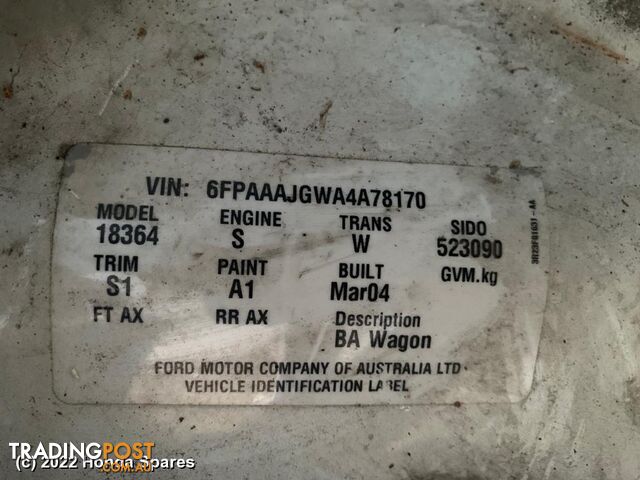 2004 FORD - FALCON Right Front Door Window - photo 3 of 15