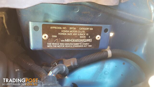 Door/Boot/Gate Lock 2010 HONDA JAZZ