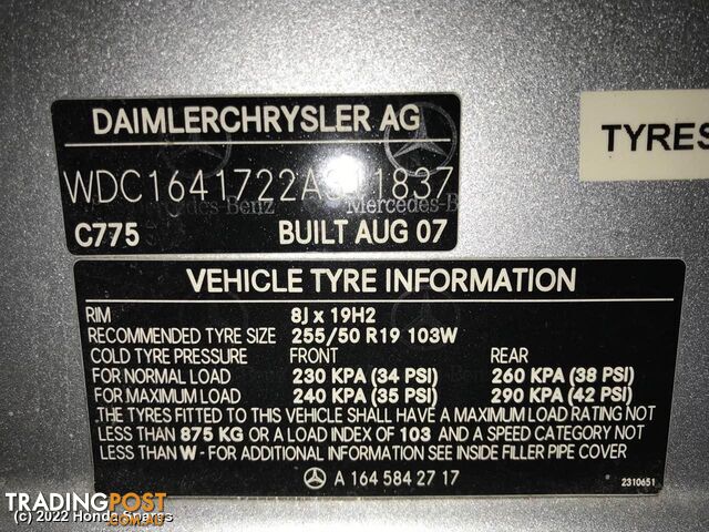 2007 MERCEDES - M CLASS Right Front Window Reg/Motor