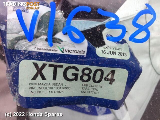 2010 MAZDA - 3 Right Rear Wnd Reg/Motor