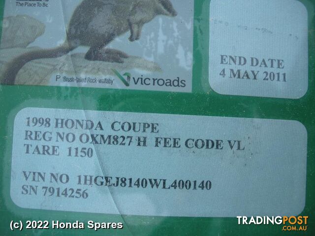 1998 HONDA - CIVIC Stabiliser Bar