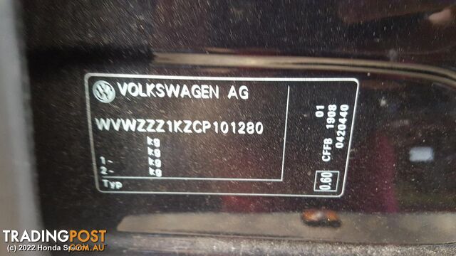 2012 VOLKSWAGEN - GOLF Right Rear Wnd Reg/Motor
