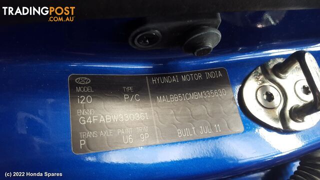 2011 HYUNDAI - I20 Wiper Motor