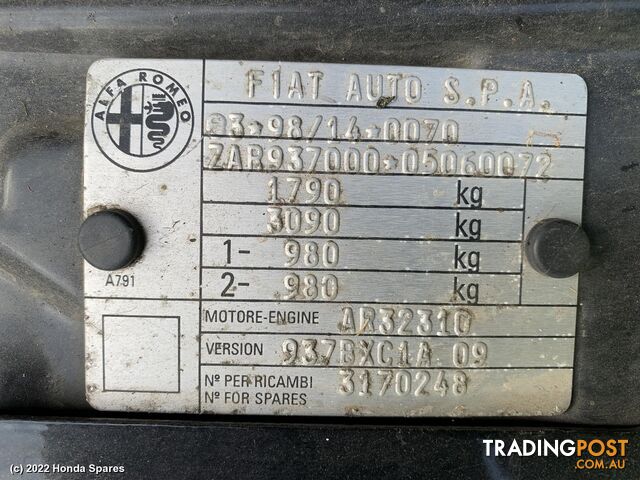 2003 ALFA ROMEO - 147 Right Rear Hub Assembly