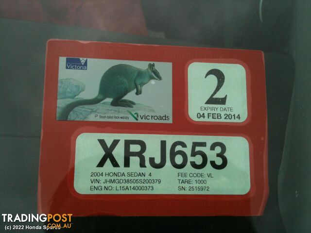 2004 HONDA - JAZZ Right Front 1/4 Door Glass