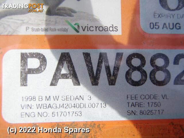 1998 BMW - 7 SERIES Left Rear Door/Sliding