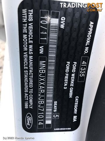 2011 FORD - FIESTA Right Guard Liner