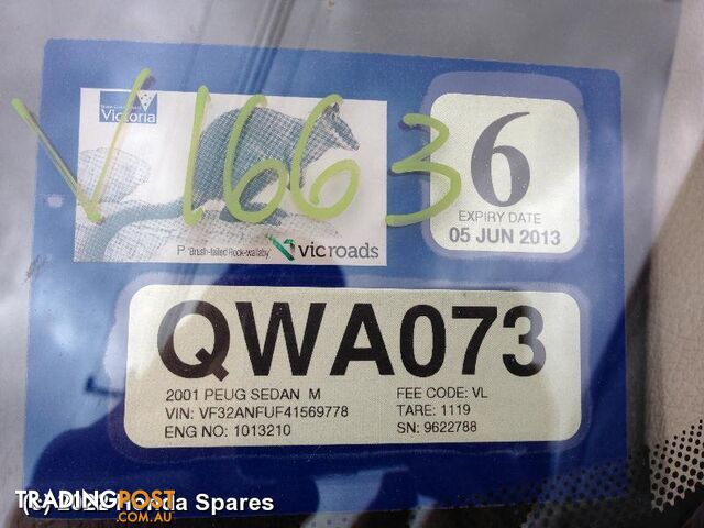 2001 PEUGEOT - 206 Left Taillight
