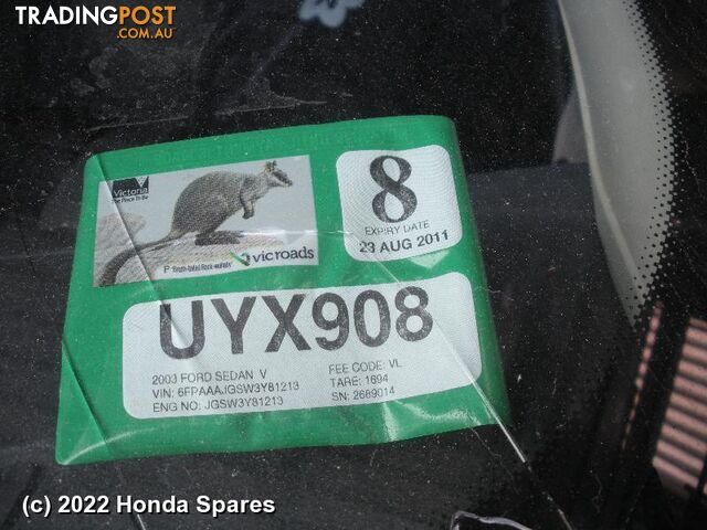 2003 FORD - FALCON Left Rear Door Window