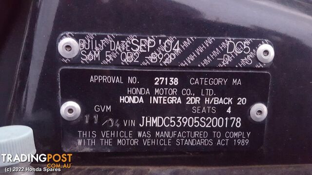 Abs Sensor 2005 HONDA INTEGRA
