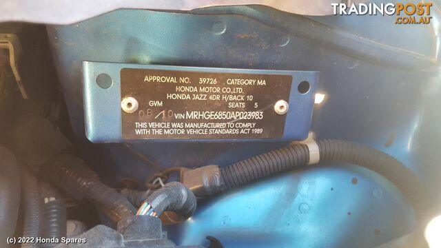 Door/Boot/Gate Lock 2010 HONDA JAZZ