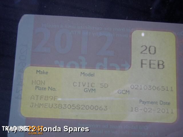 Abs Sensor 2004 HONDA CIVIC