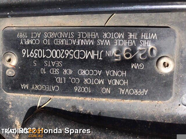 1995 HONDA - ACCORD Right Rear Wnd Reg/Motor