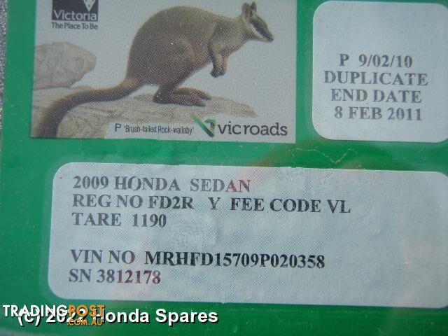 Abs Sensor 2009 HONDA CIVIC