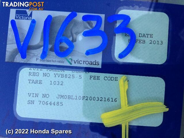 Door/Boot/Gate Lock 2012 MAZDA 3