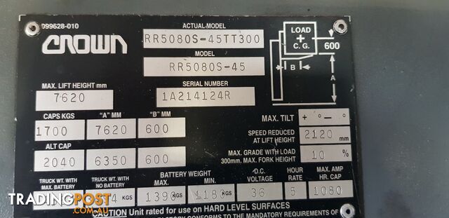 Crown Battery Electric RR5080S-45 - photo 3 of 4