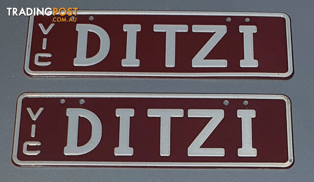 Victorian Personalized (Custom) Prestige Slimline Number Plates DITZI