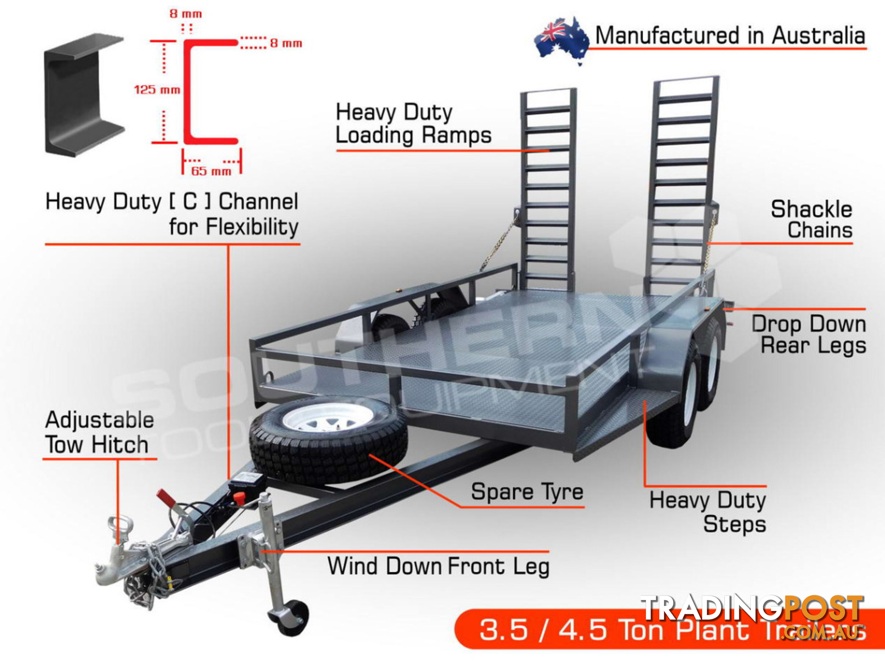 Interstate Trailers - 3.5 TON Plant Trailer suit Bobcats & Excavators