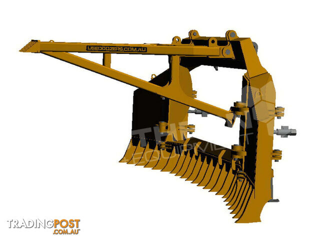 Heavy Duty Caterpillar D8T D8R Bi-Folding Stick Rake