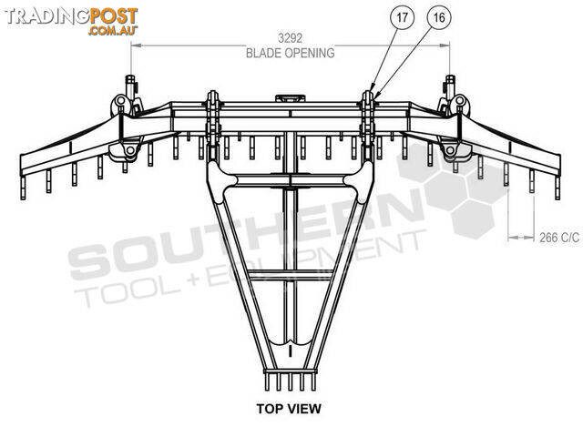 Heavy Duty Caterpillar D8T D8R Bi-Folding Stick Rake