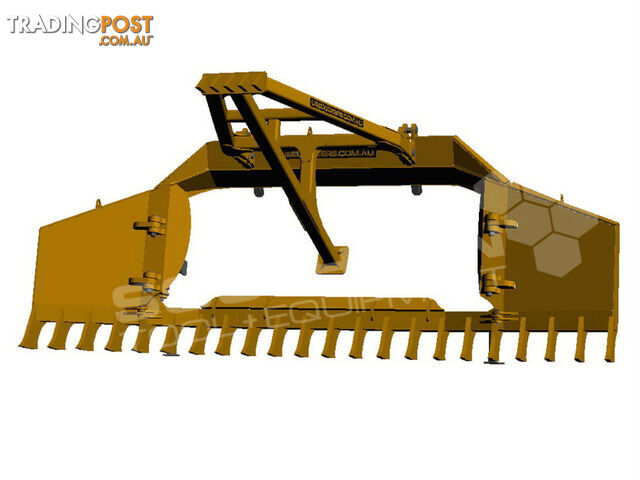 Heavy Duty Caterpillar D8T D8R Bi-Folding Stick Rake