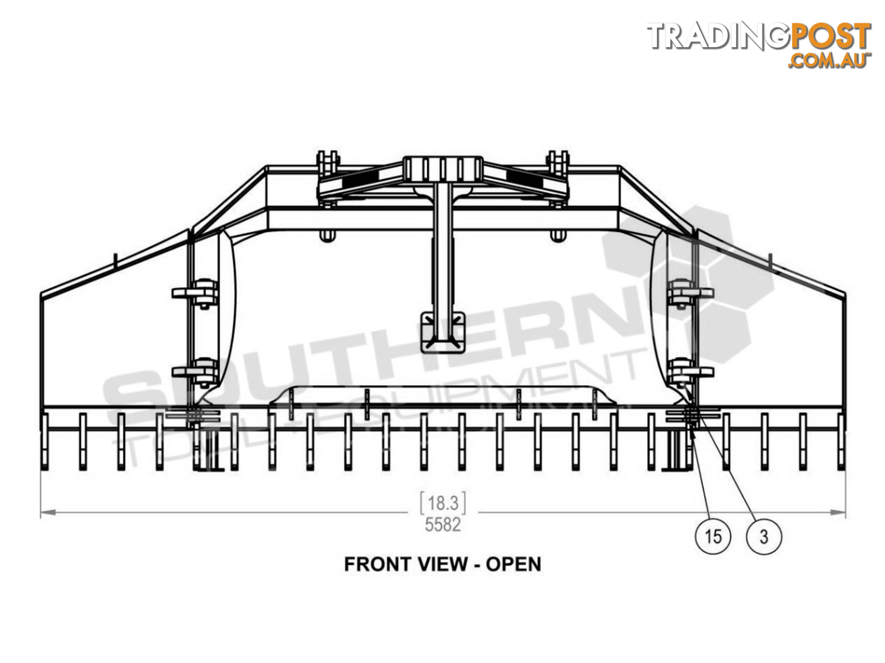 Heavy Duty Caterpillar D8T D8R Bi-Folding Stick Rake