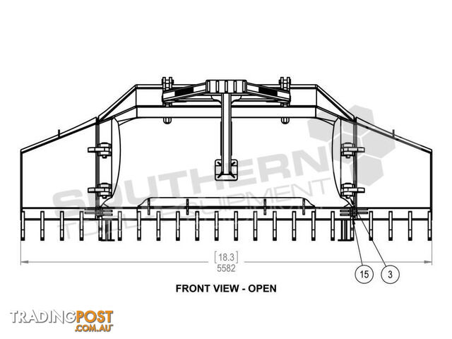 Heavy Duty Caterpillar D8T D8R Bi-Folding Stick Rake