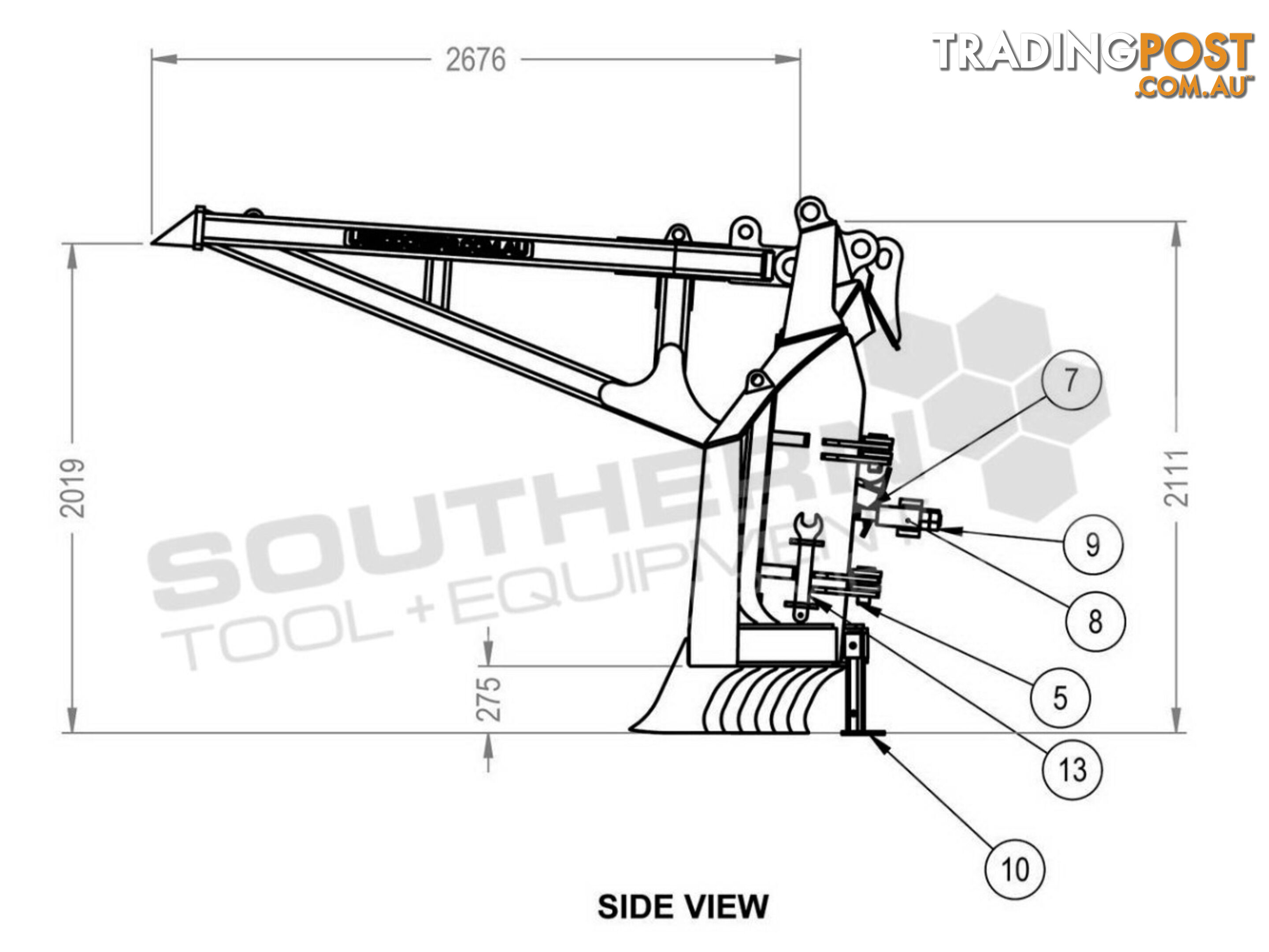 Heavy Duty Caterpillar D8T D8R Bi-Folding Stick Rake