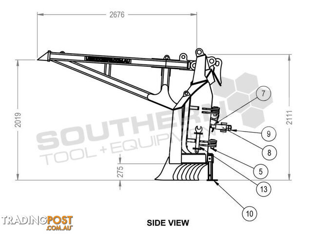 Heavy Duty Caterpillar D8T D8R Bi-Folding Stick Rake