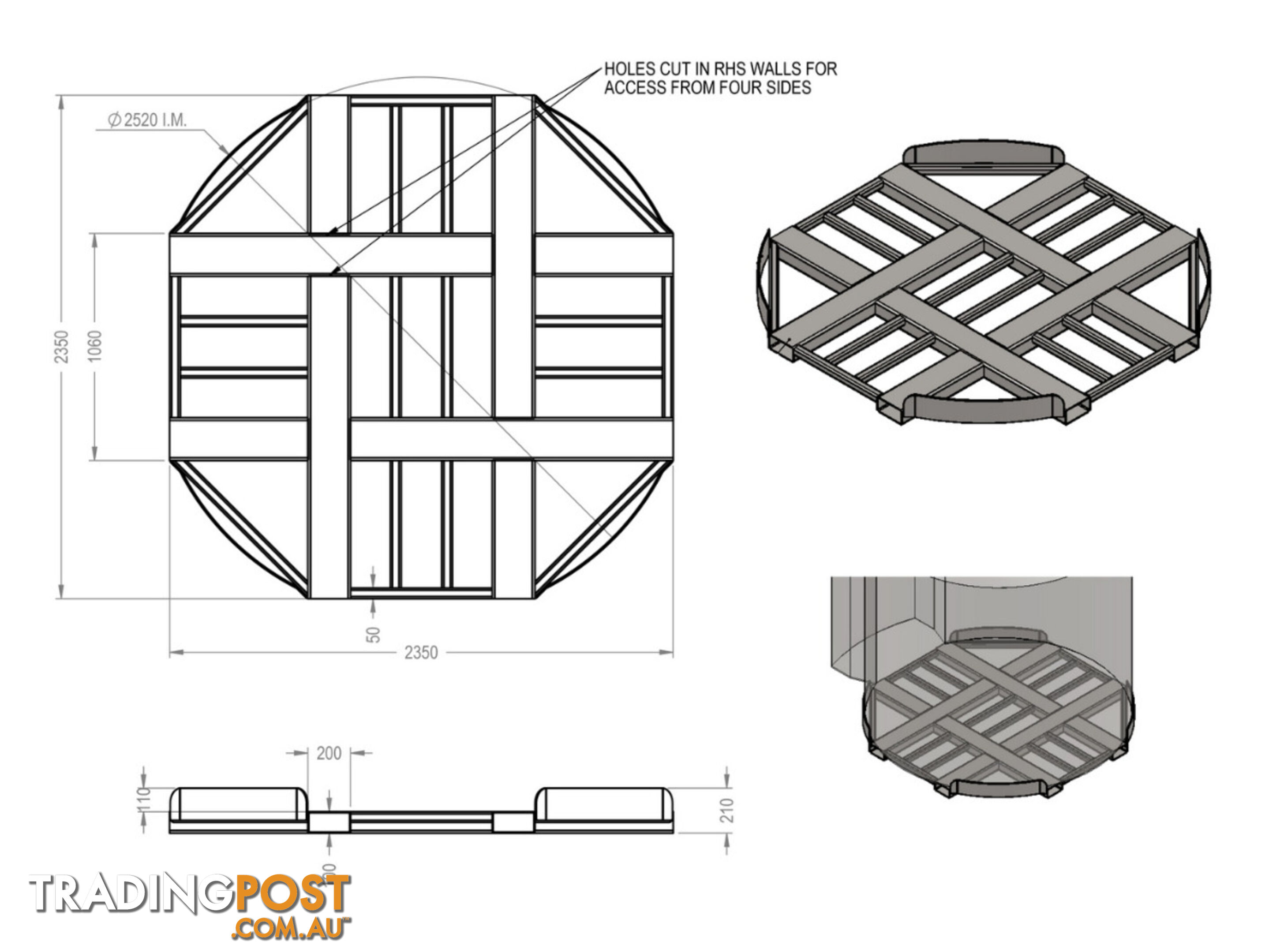 Forkable Mounting Frames for 10,000L Bunded Diesel Fuel Tank / Bunded fuel station