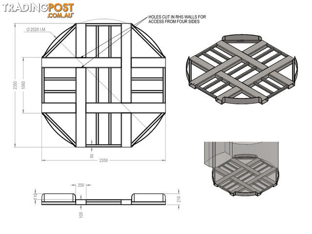 Forkable Mounting Frames for 10,000L Bunded Diesel Fuel Tank / Bunded fuel station