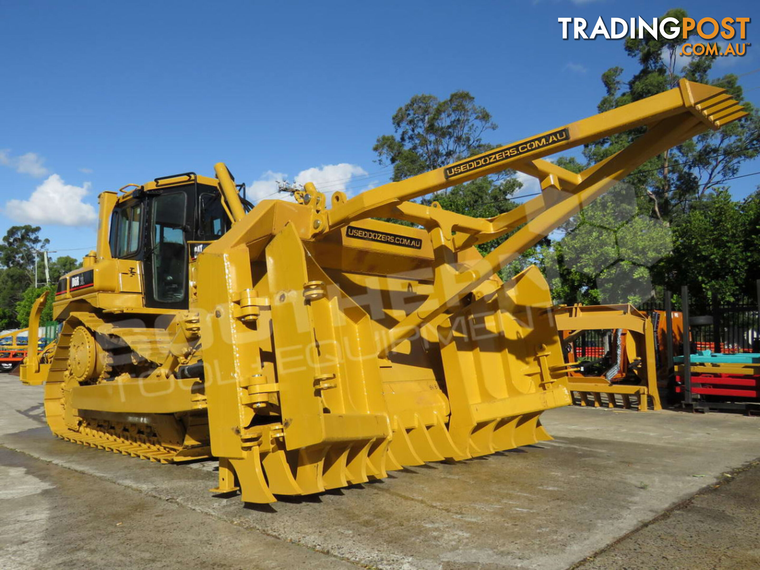 Caterpillar D6R XL Bulldozer with Stick Rake & Tree Spear 