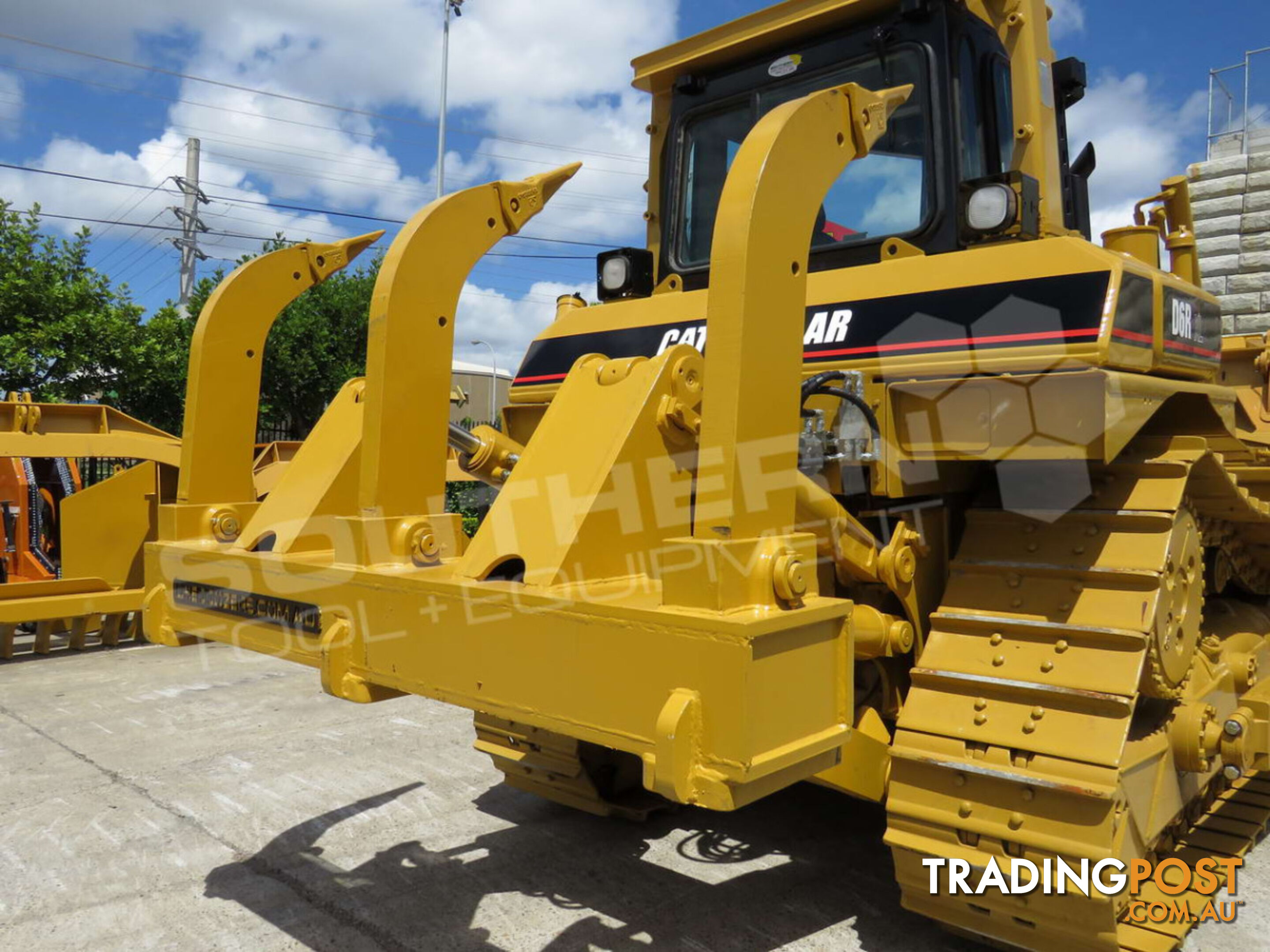 Caterpillar D6R XL Bulldozer with Stick Rake & Tree Spear 