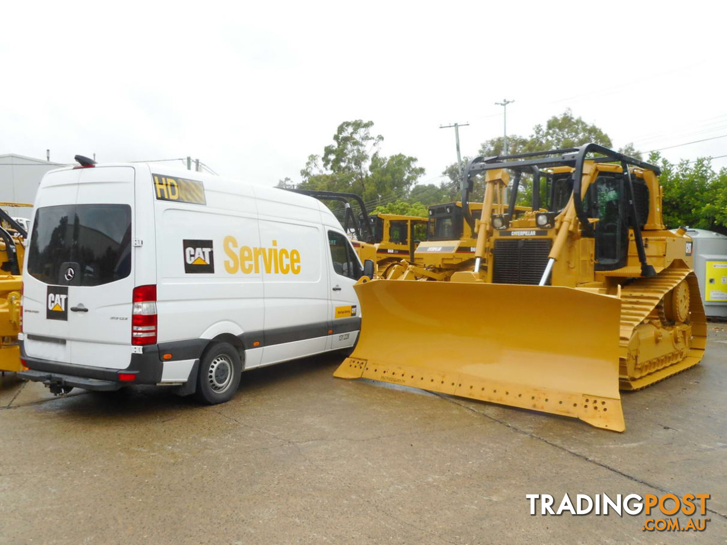 Caterpillar D6R XL Bulldozer with Stick Rake & Tree Spear 