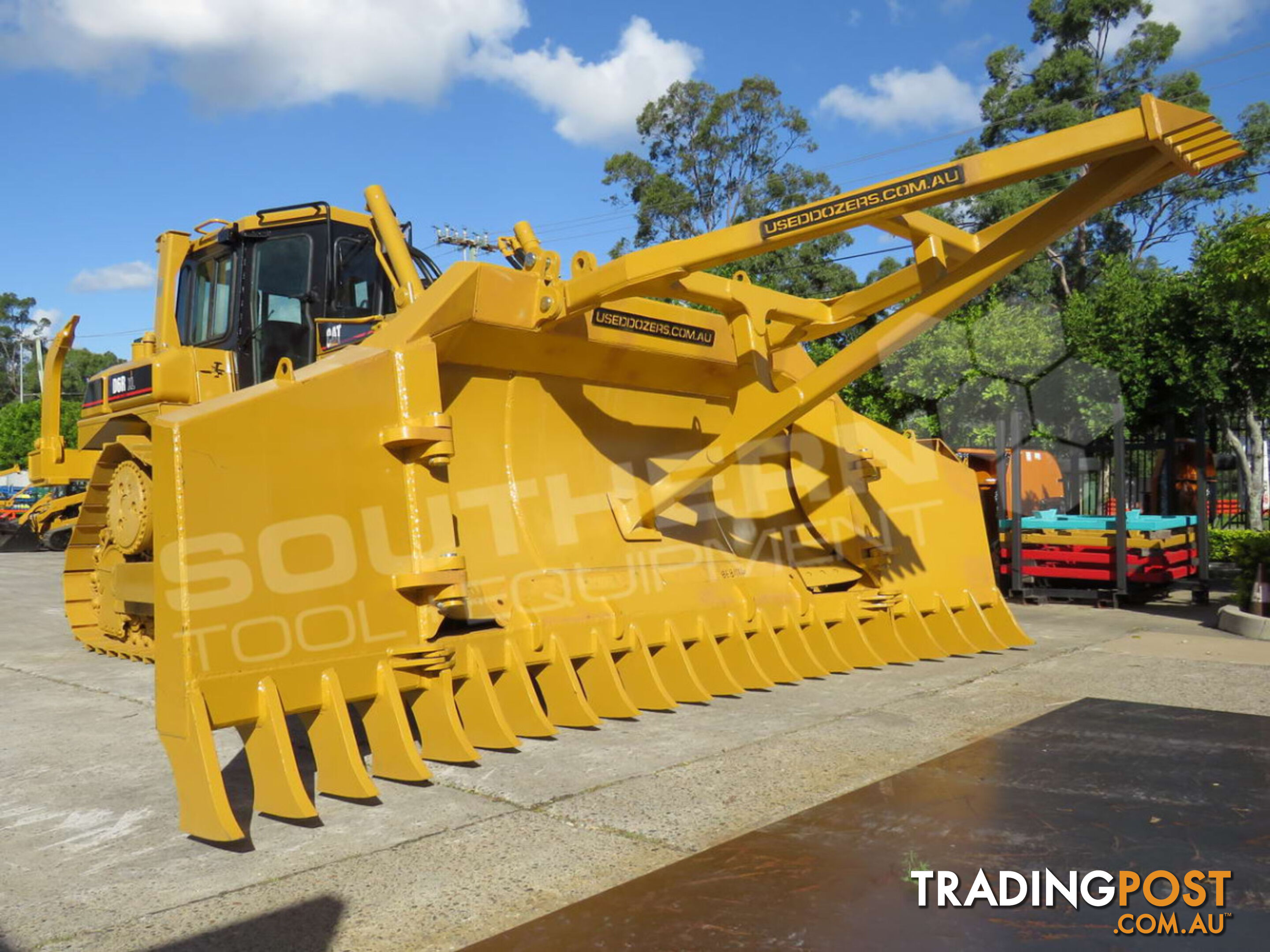 Caterpillar D6R XL Bulldozer with Stick Rake & Tree Spear 