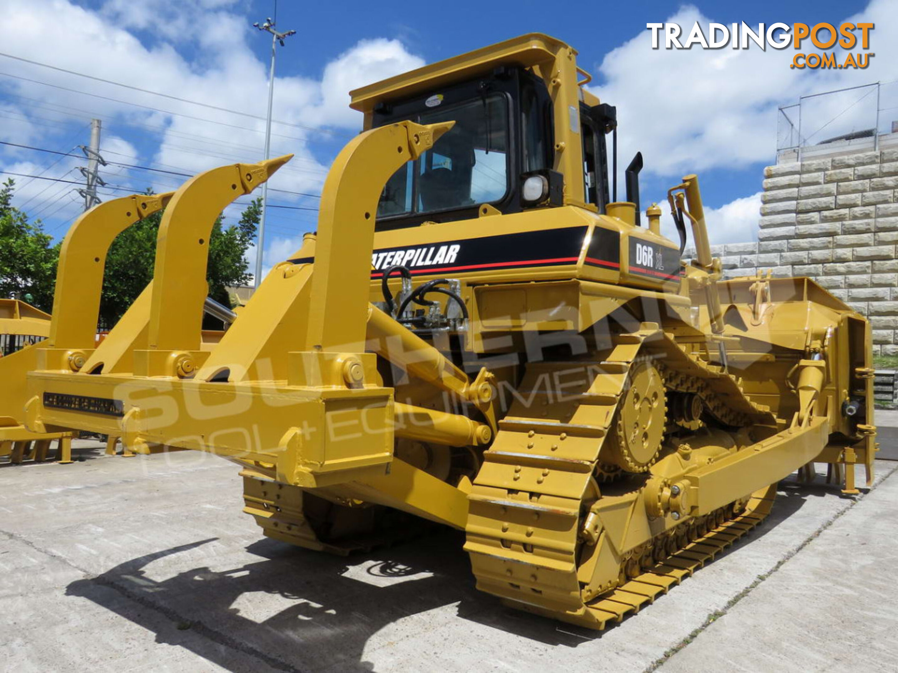 Caterpillar D6R XL Bulldozer with Stick Rake & Tree Spear 