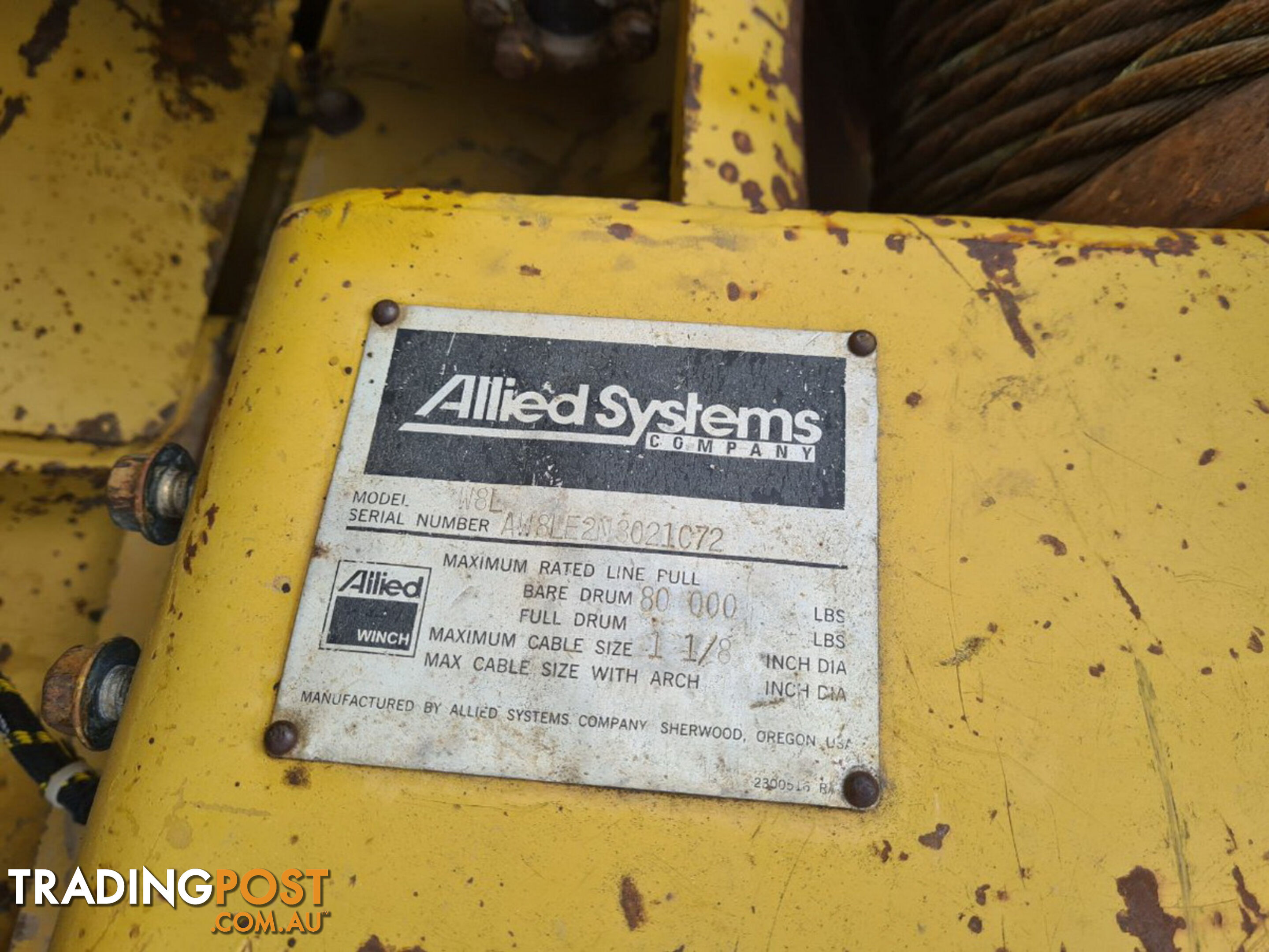 USED CATERPILLAR D7R D7H Dozer Winch Allied W8L (Stock No. 54782)