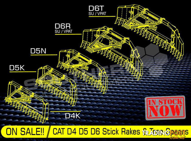 CATERPILLAR D3K XL Bulldozer Stick Rake fitted