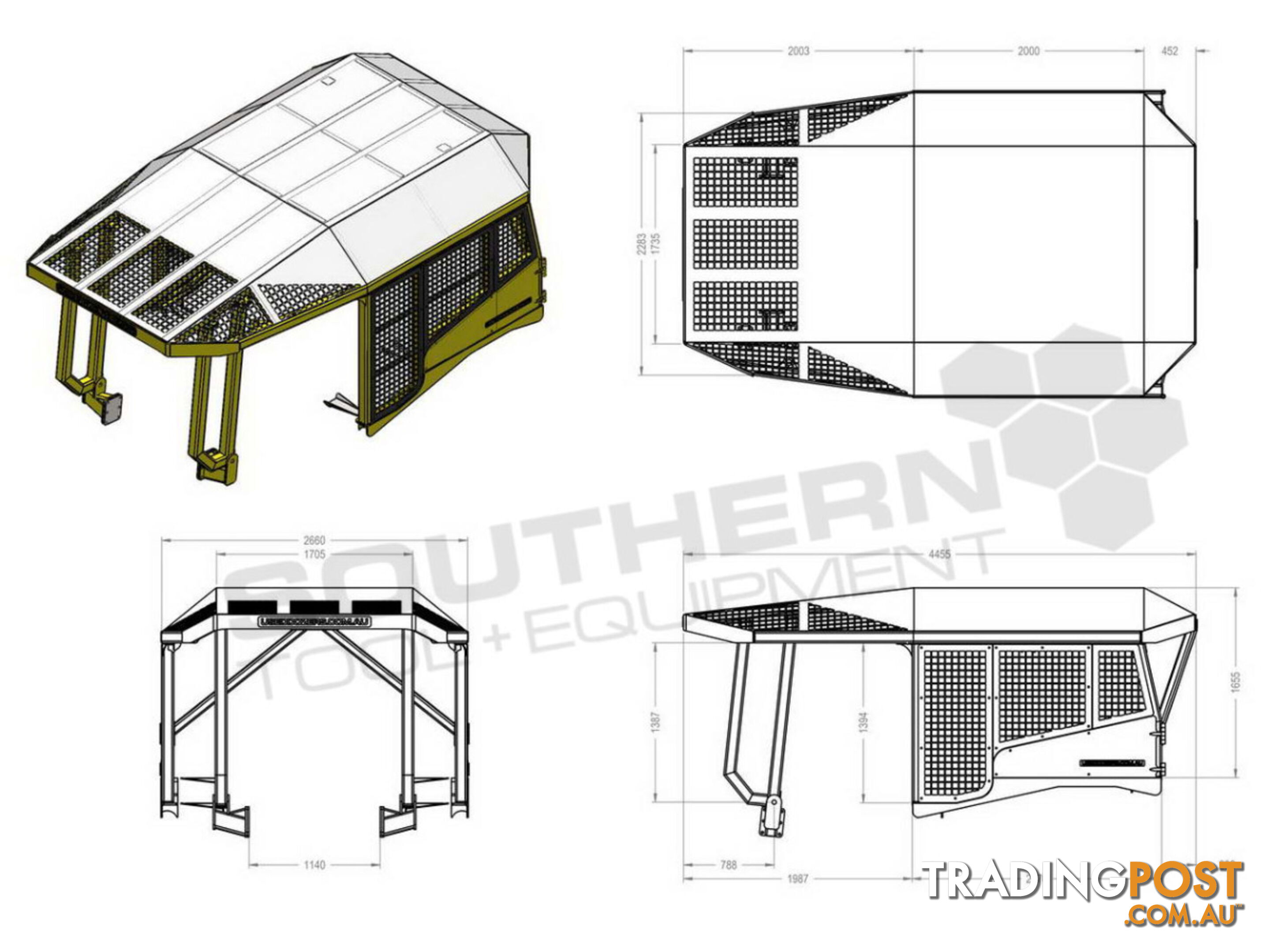 Caterpillar D6 Heavy Duty Turtle Scrub Canopy 