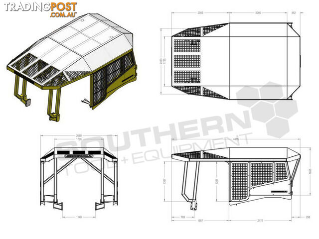 Caterpillar D6 Heavy Duty Turtle Scrub Canopy 