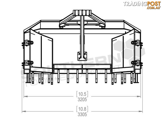 Heavy Duty Caterpillar D5M D6M Dozer Bi-Folding Stick Rake 