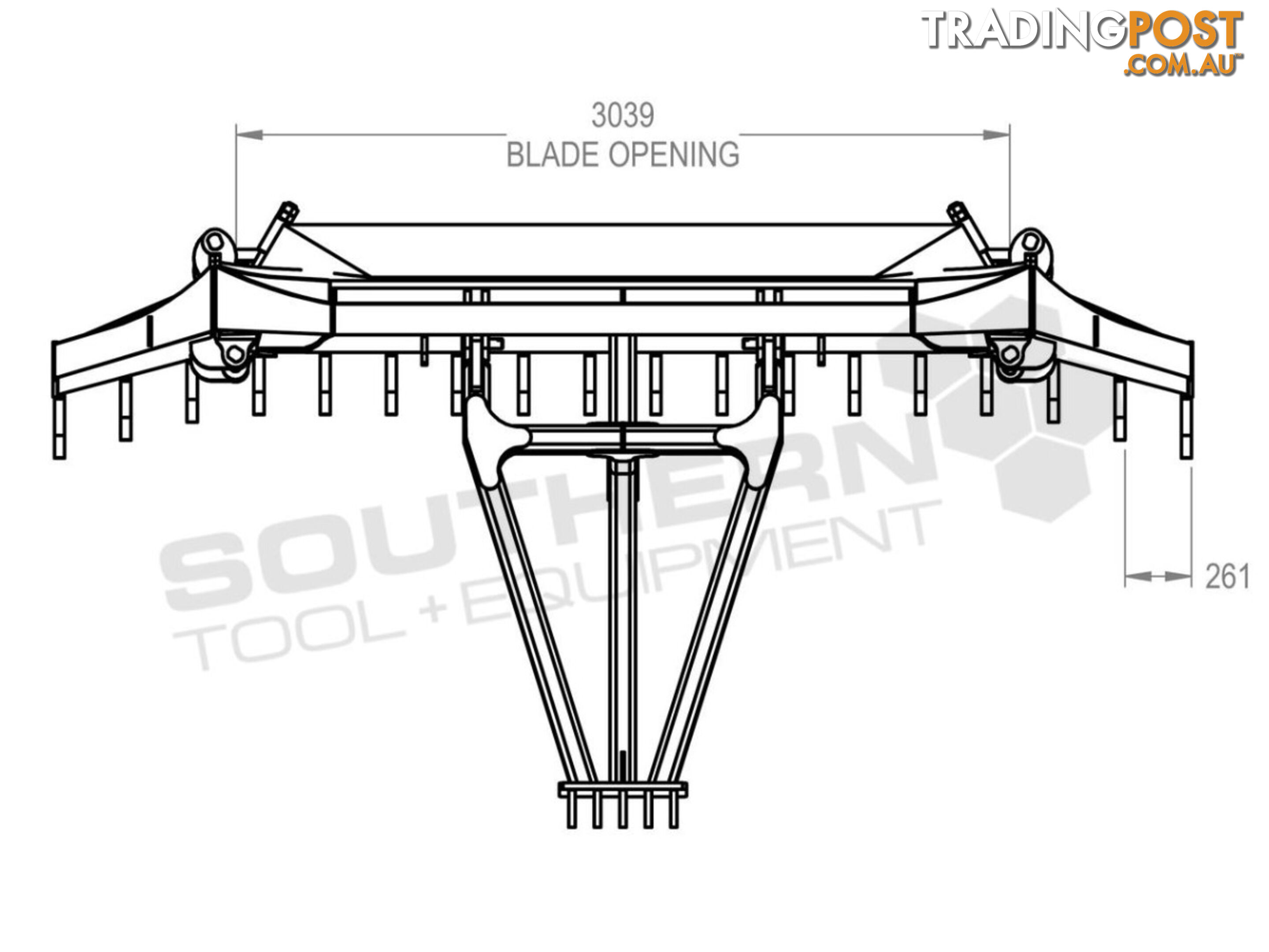 Heavy Duty Caterpillar D5M D6M Dozer Bi-Folding Stick Rake 