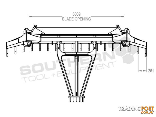 Heavy Duty Caterpillar D5M D6M Dozer Bi-Folding Stick Rake 