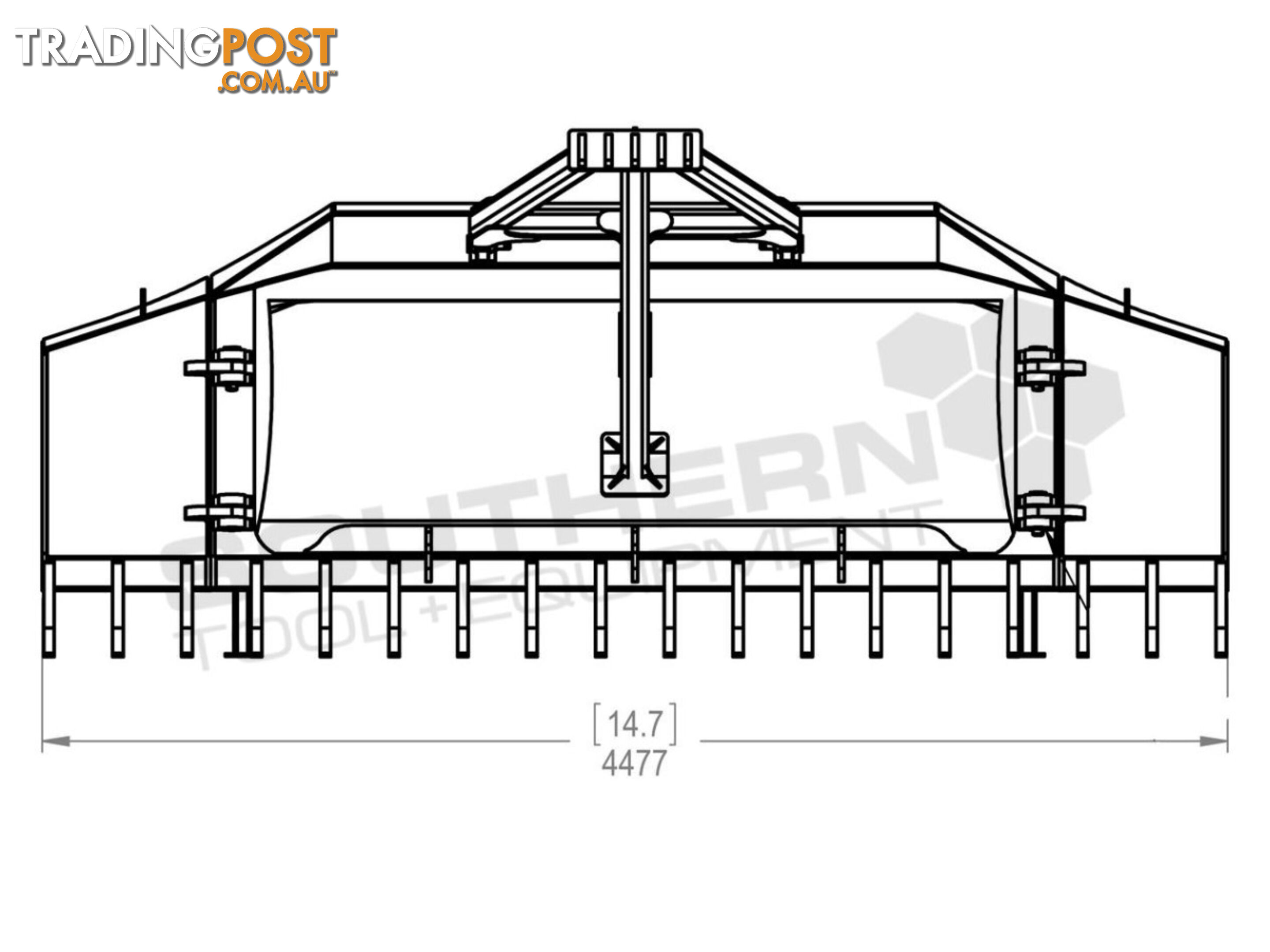 Heavy Duty Caterpillar D5M D6M Dozer Bi-Folding Stick Rake 